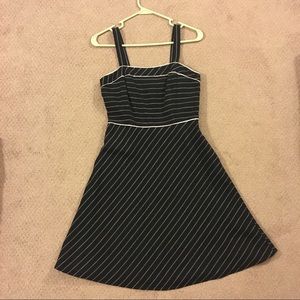 Ann Taylor A-line Petite Black & White Dress